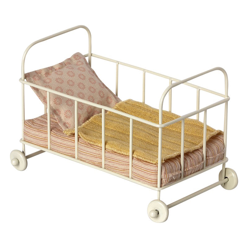 Maileg Cot Bed Micro Rose at Milk Tooth Australia