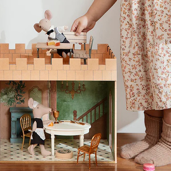 Maileg | Miniature Fireplace Vintage Blue at Milk Tooth Australia