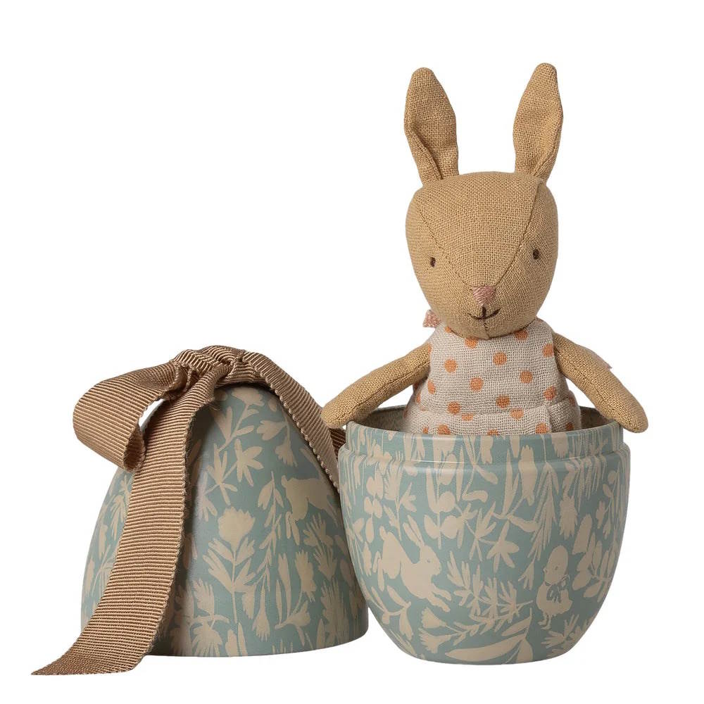 Maileg | Easter Egg Small with Micro Rabbit Dusty Blue