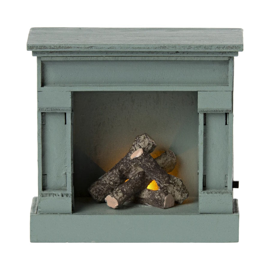 Maileg | Miniature Fireplace Vintage Blue at Milk Tooth Australia