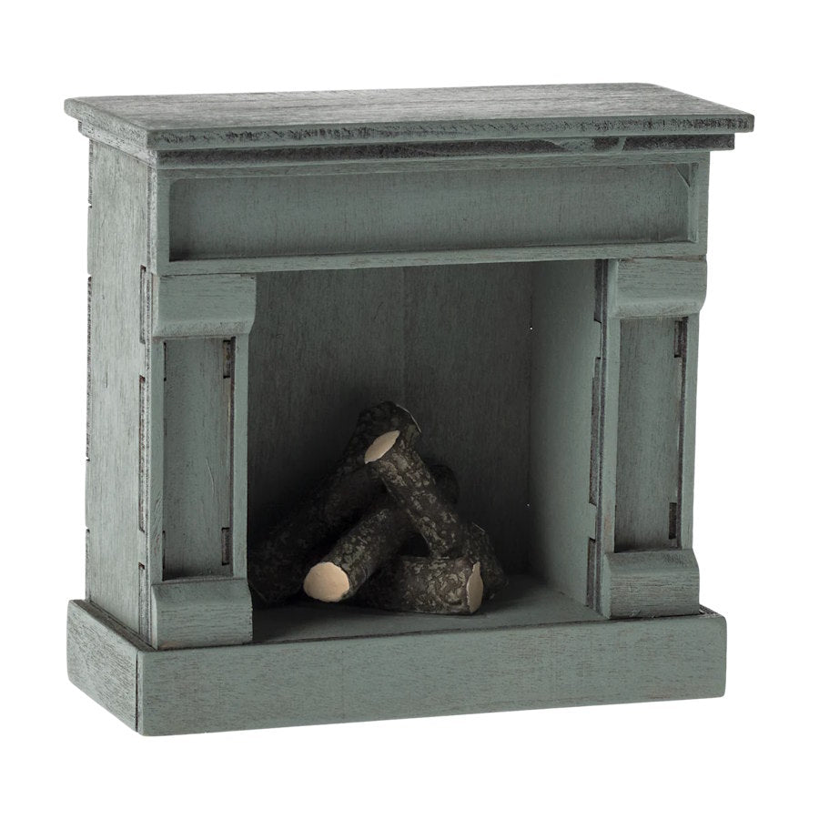 Maileg | Miniature Fireplace Vintage Blue at Milk Tooth Australia
