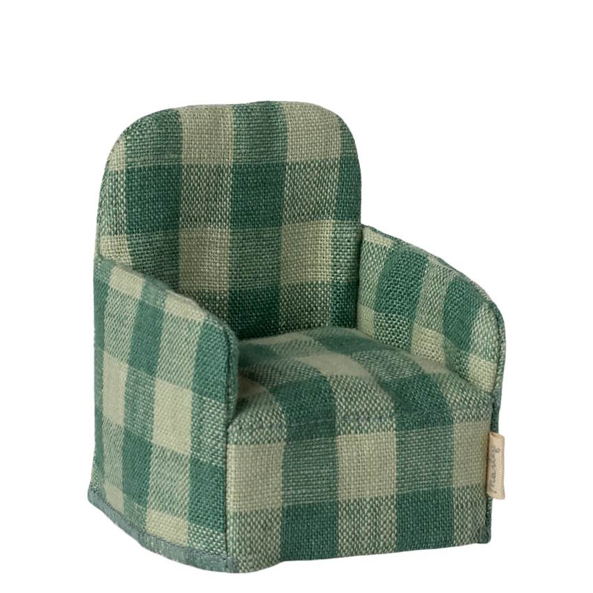 Maileg | Folding Chair Mouse Large Green Check