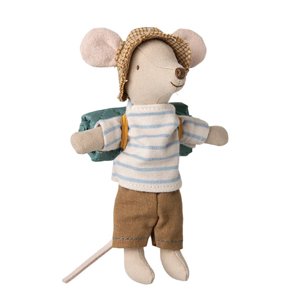 Maileg | Hiker Mouse Big Brother Blue Stripes