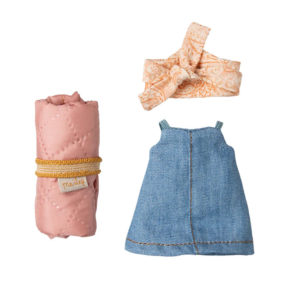 Maileg | Hiker Mouse Big Sister Denim Dress