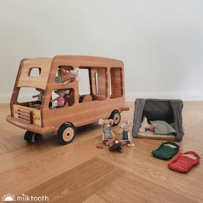 Drewart Camper Van Maileg Mice copyright Milk Tooth Australia