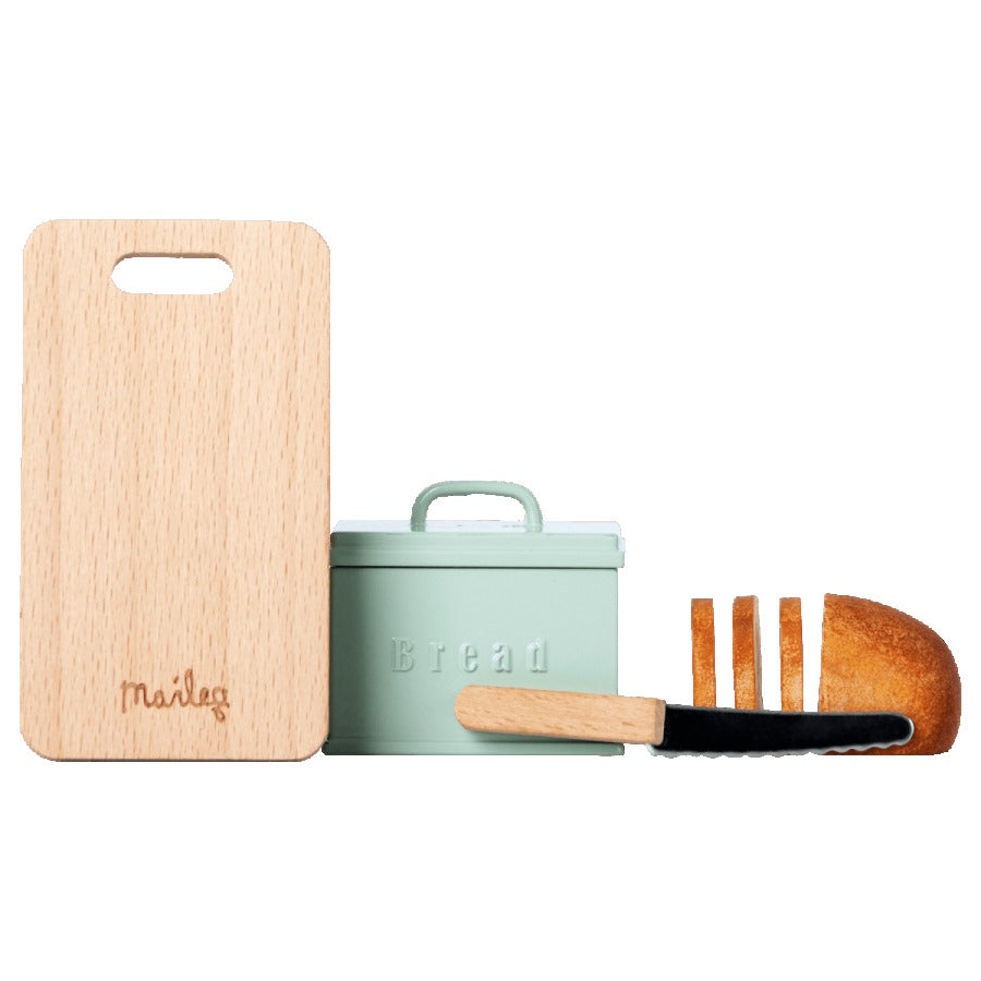 Maileg | Miniature Bread Box with Bread &amp; Utensils at Milk Tooth