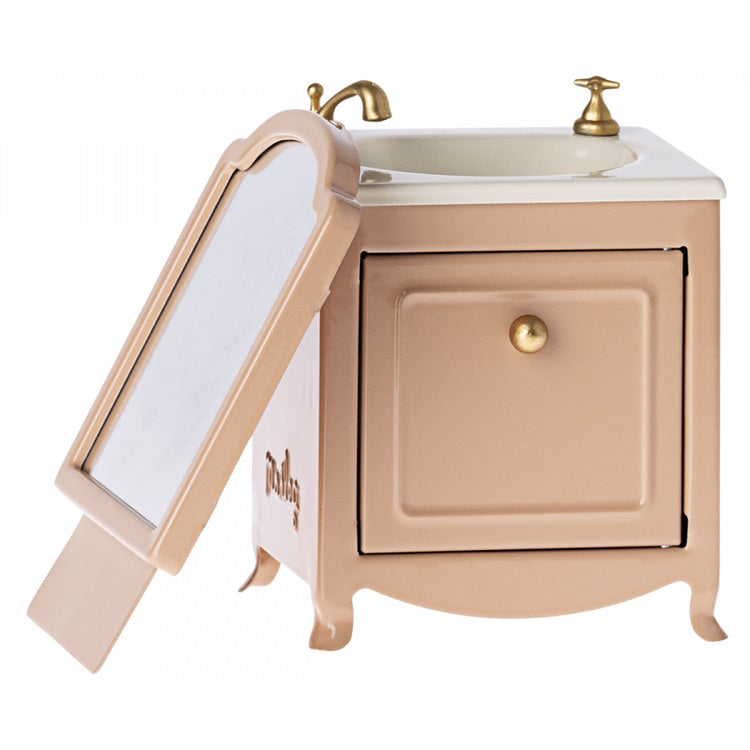 Maileg | Miniature Sink Dresser with Mirror for Mouse Dark Powder at Milk Tooth