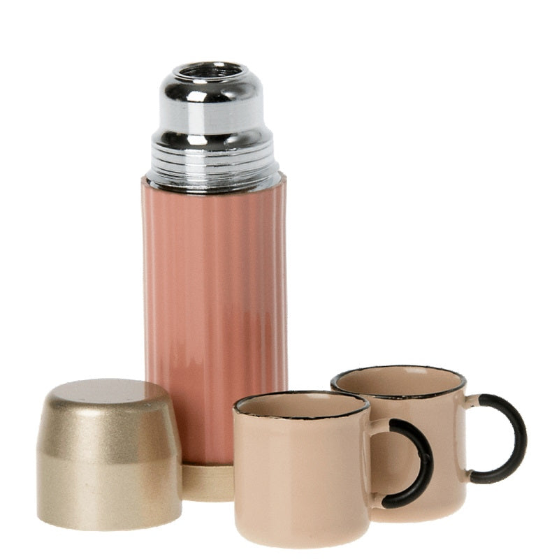 Maileg | Miniature Thermos and Cups Coral at Milk Tooth