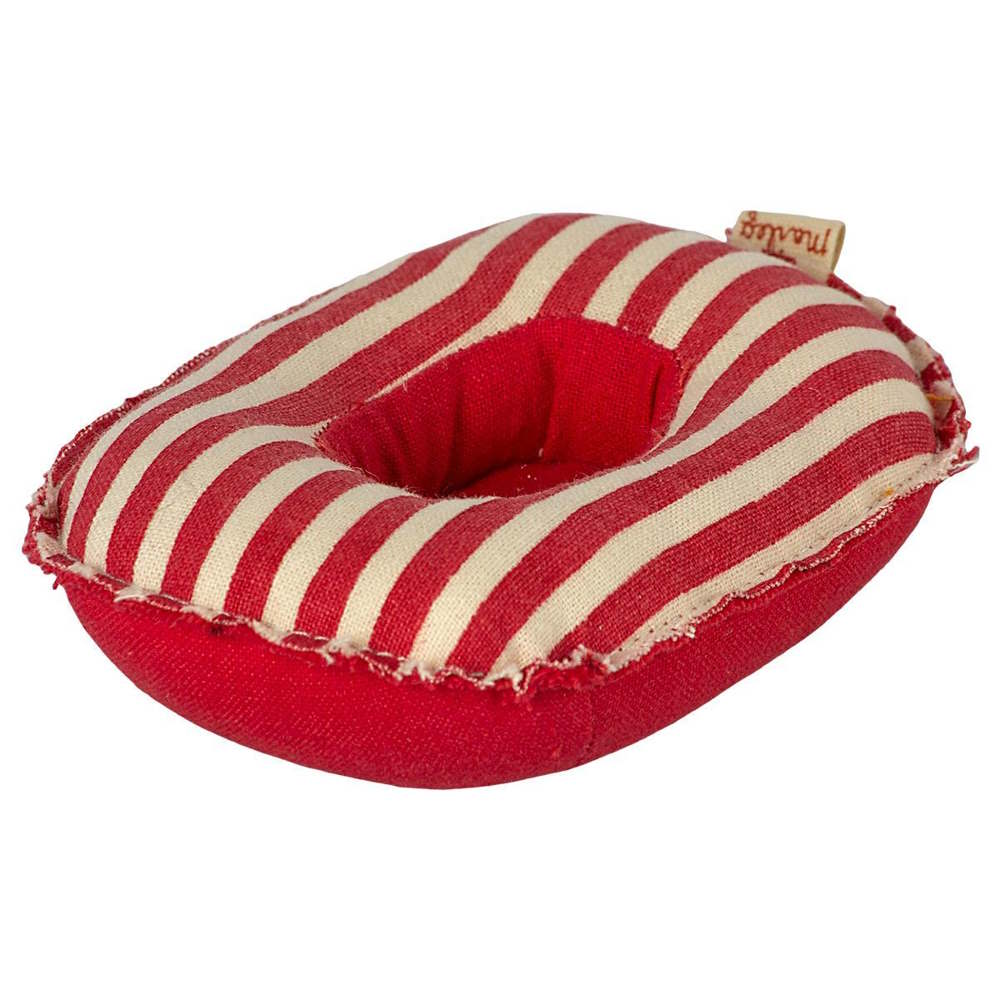 Maileg | Mouse Rubber Boat Small Red Stripes at Milk Tooth Australia