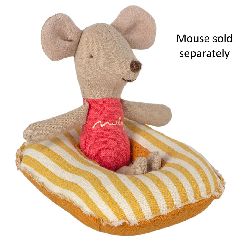 Maileg | Mouse Rubber Boat Small Yellow Stripes at Milk Tooth Australia