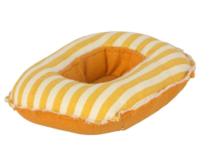 Maileg | Mouse Rubber Boat Small Yellow Stripes at Milk Tooth Australia