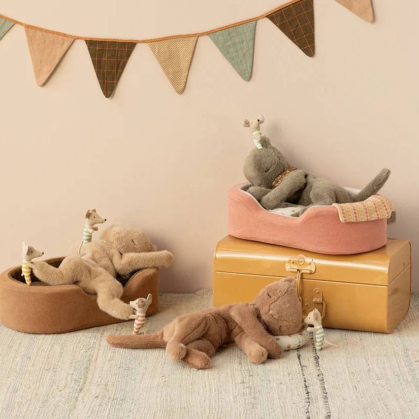 Maileg Sleeping Kitten Plush Nougat at Milk Tooth Australia