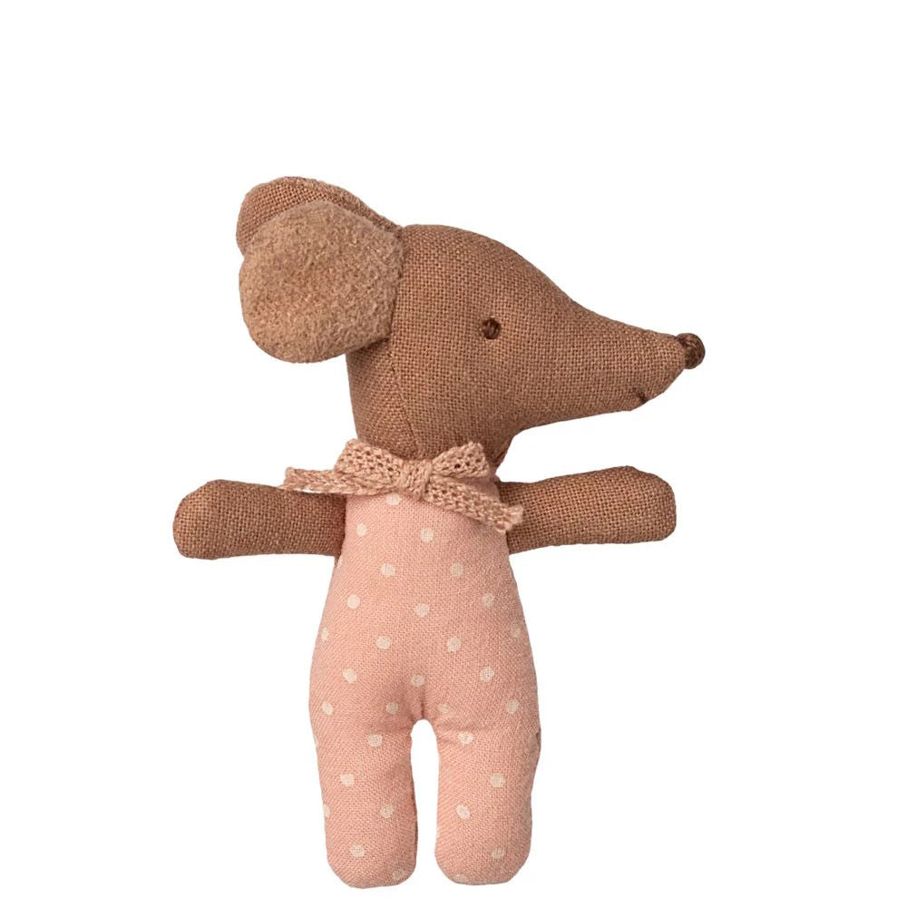 Maileg | Sleepy-Wakey Baby Mouse in Box Rose 2025