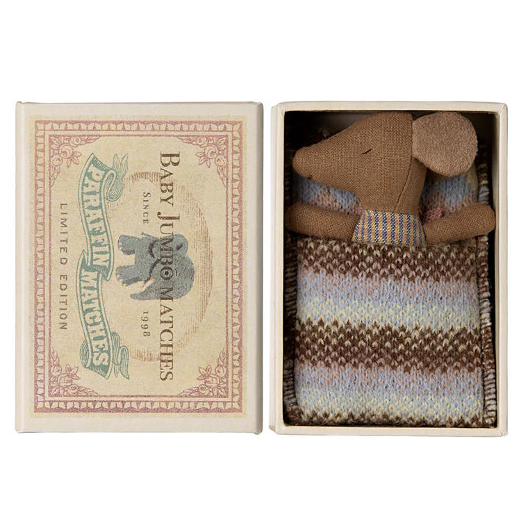 Maileg | Sleepy-Wakey Baby Mouse in Box Rose at Milk Tooth Australia