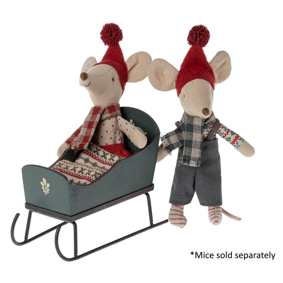Maileg | Sleigh for Mouse Green at Milk Tooth Australia