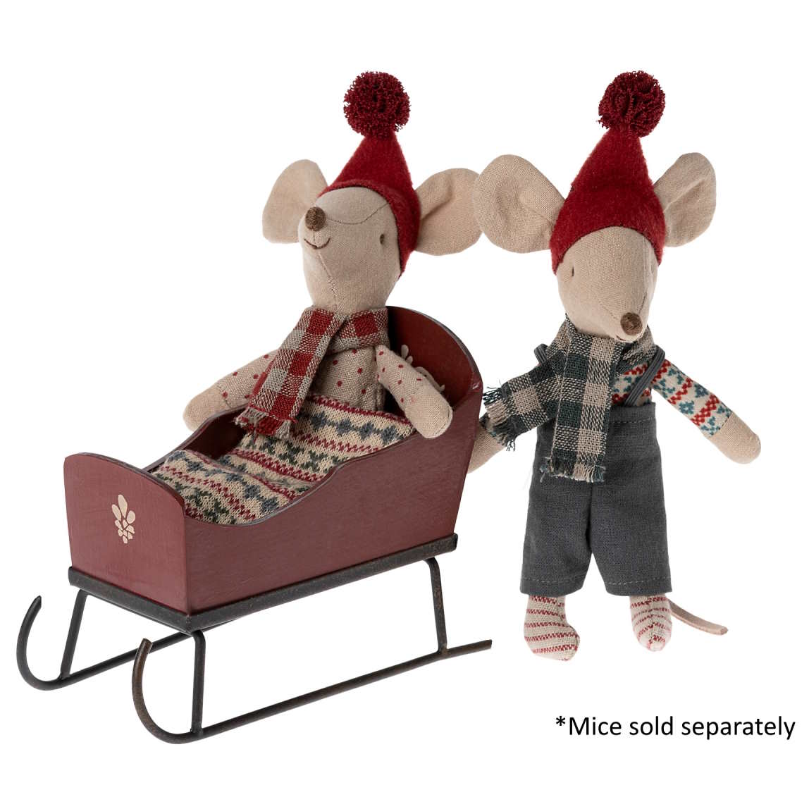 Maileg | Sleigh for Mouse Red at Milk Tooth Australia