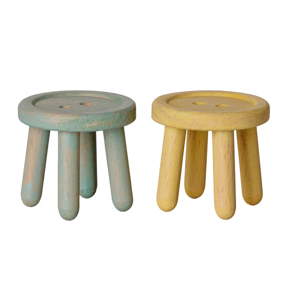 Maileg | Stool Set Mouse Mint Light Yellow