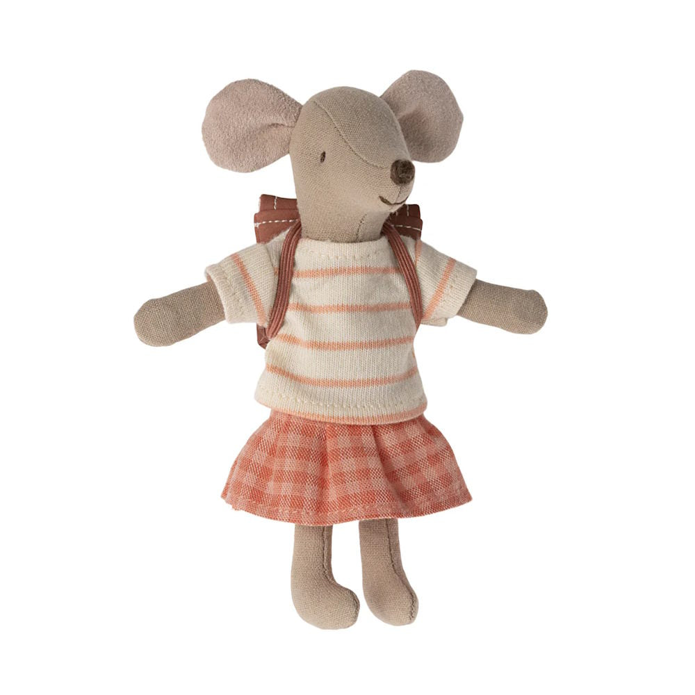 Maileg | Mouse Tricycle Big Sister with Bag Coral 2024 at Milk Tooth Australia