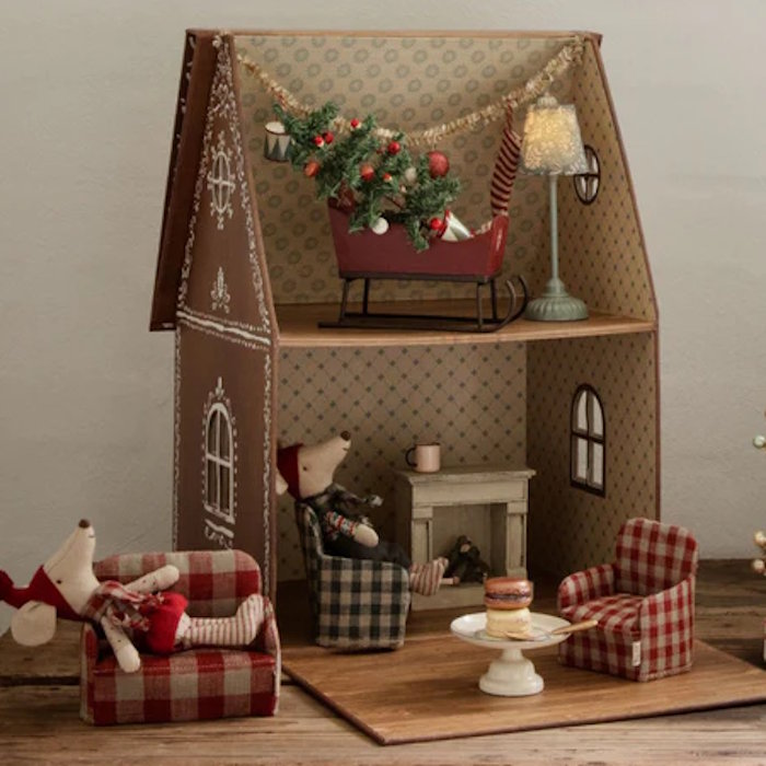 Maileg Vintage Floor Lamp Mouse Dark Mint