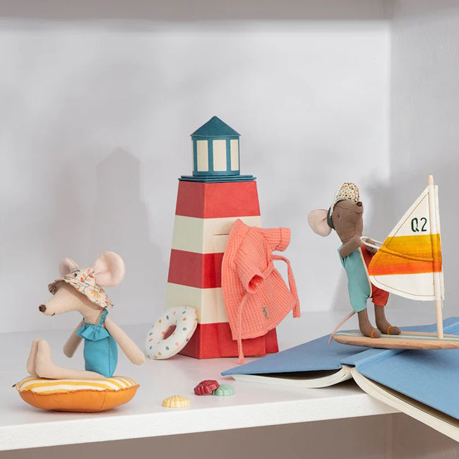 Maileg | Bathrobe Mouse Coral at Milk Tooth