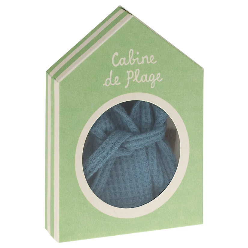 Maileg | Bathrobe Mouse Dusty Blue at Milk Tooth