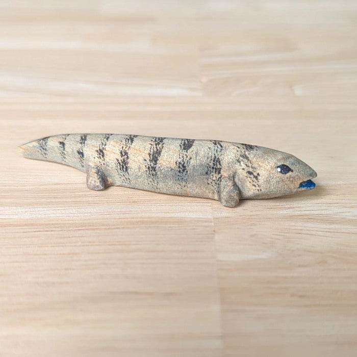 NOM Handcrafted Blue Tongue Lizard wooden toy at Milk Tooth Australia