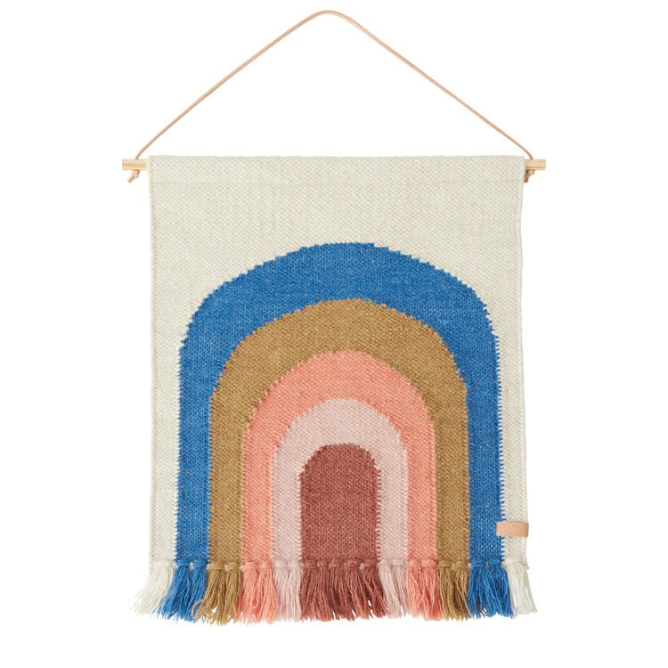 OYOY | Follow The Rainbow Mini Wall Rug | Blue at Milk Tooth