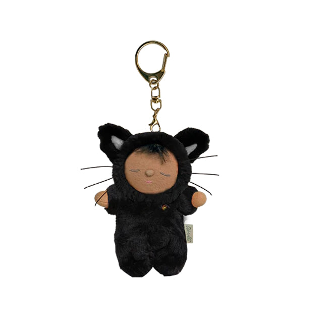 Olli Ella Cozy Bag Charm Cat Nox Key Chain at Milk Tooth Australia