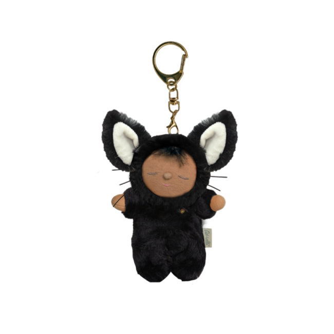 Olli Ella Cozy Bag Charm Cat Nox Black Cat at Milk Tooth Australia