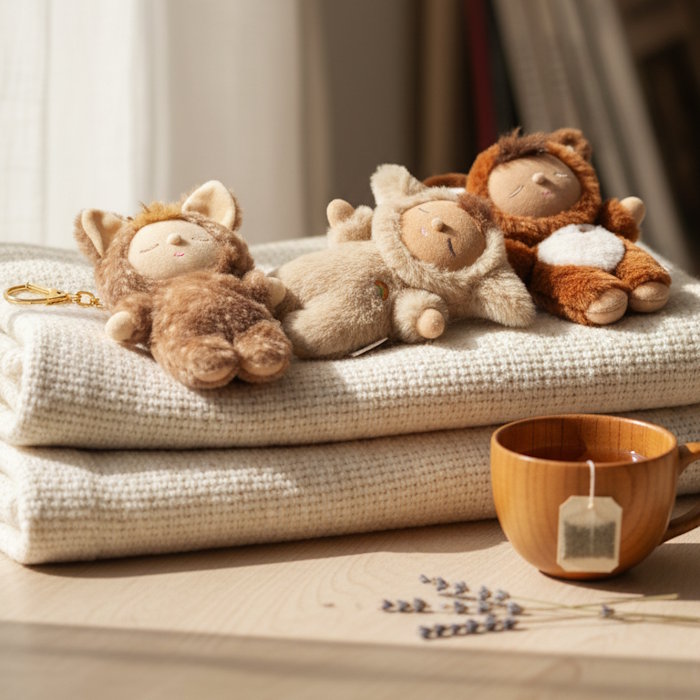 Olli Ella Cozy Bag Charm Fawny Lala Keychain at Milk Tooth Australia