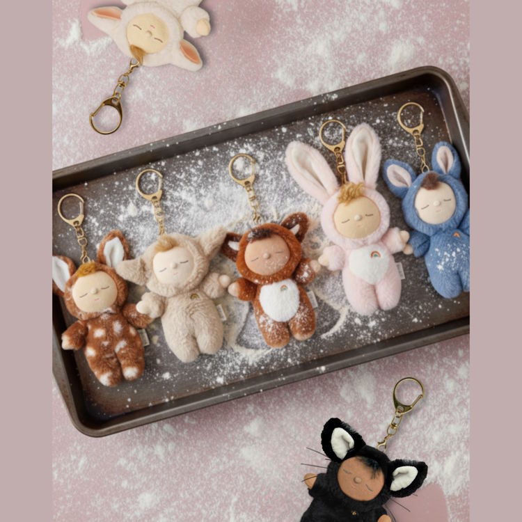 Olli Ella Cozy Bag Charm Bunny Flopsy Key Chain at Milk Tooth Australia