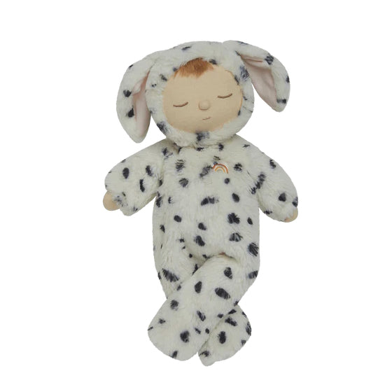 Olli Ella Cozy Dinkum Dog Domino dalmatian with white fur and black spots