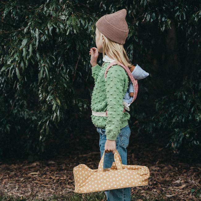 Olli Ella | Dinkum Doll Carry Cot Leaf at Milk Tooth