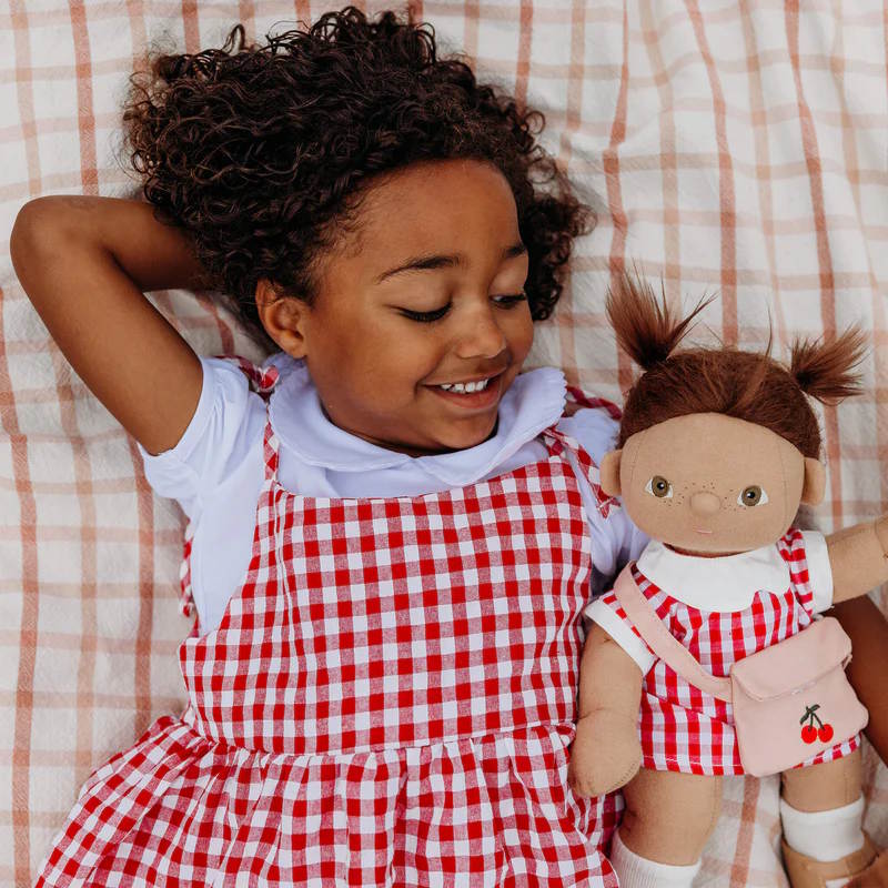 Olli Ella Dinkum Doll Outfit Set Cherry Gingham at Milk Tooth Australia