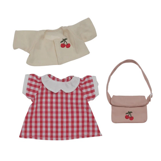 Olli Ella Dinkum Doll Outfit Set Cherry Gingham at Milk Tooth Australia