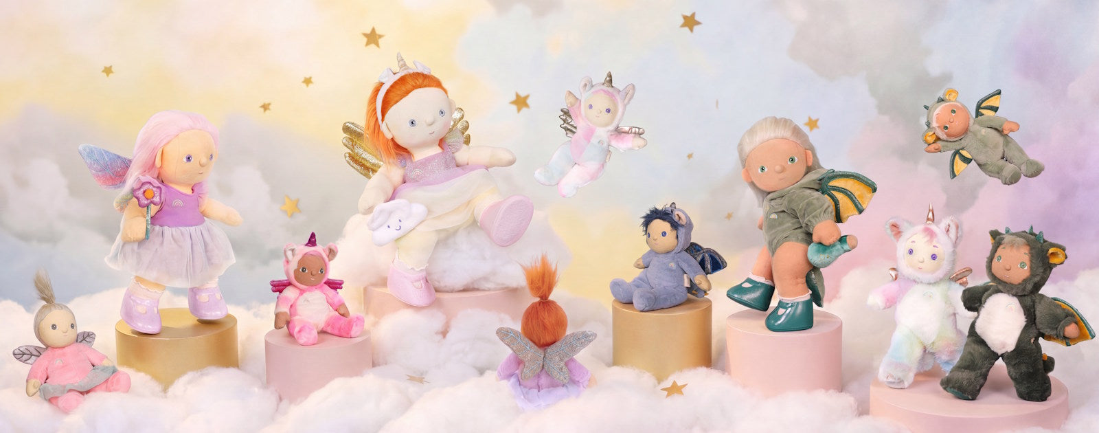 Dinkum Dolls by Olli Ella new Rainbow Realm Dream Dinkum Dinky Cozy Outfits Dragon Fairy & Unicorn