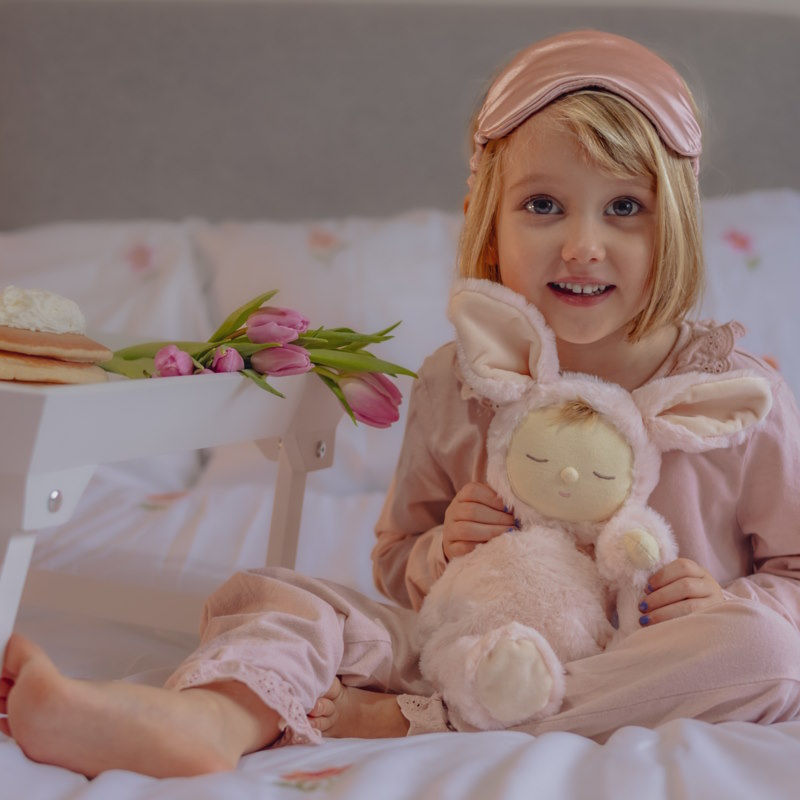 Olli Ella | Lullaby Cozy Dinkum Bunny Moppet Pink at Milk Tooth Australia