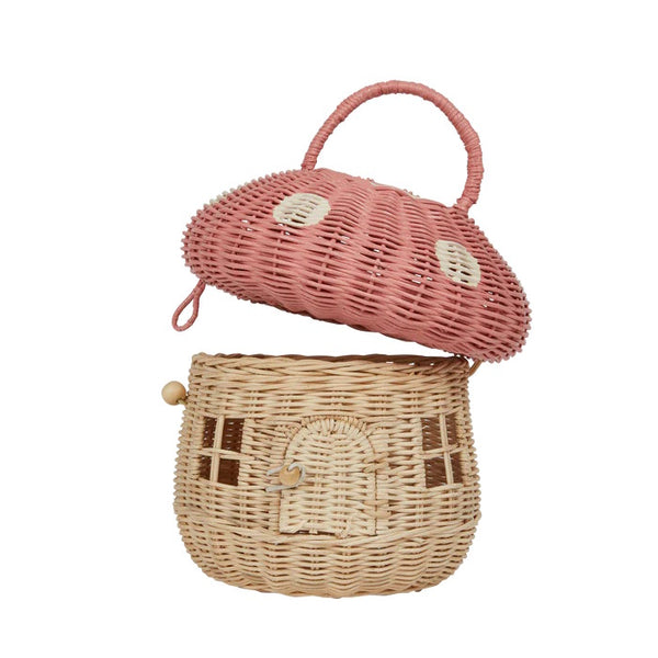 Olli Ella Rattan Mushroom Basket Musk Milk Tooth