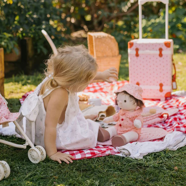 Olli Ella | Dinkum Doll On The Go Outfit Strawberry at Milk Tooth Australia