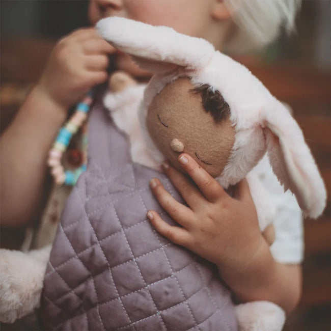 Olli Ella Quilted Dinkum Doll Carrier Lavender at Milk Tooth Australia