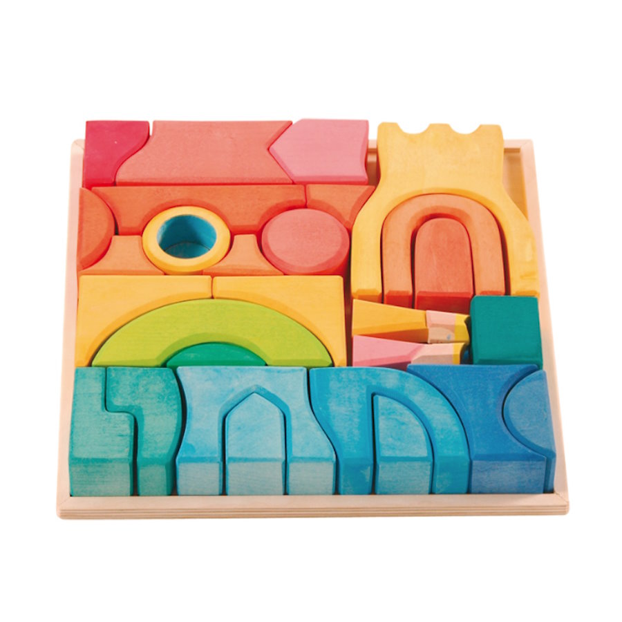 Ostheimer | Kinderkram Rainbow Castle Block Set at Milk Tooth Australia