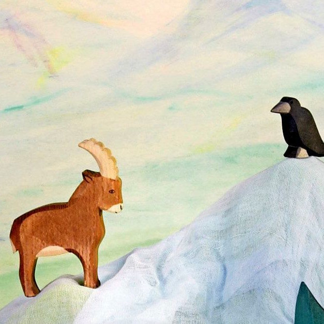 Ostheimer Mountain Goat Standing wooden toy at Milk Tooth Australia