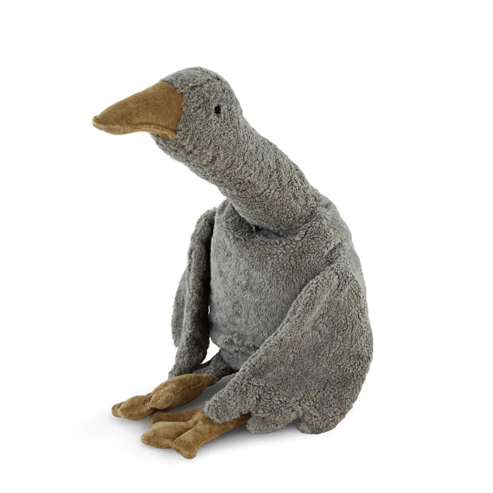 Senger | Cuddly Animal Goose Large Grey Vegan w/ removable heat/cool pack at Milk Tooth Australia