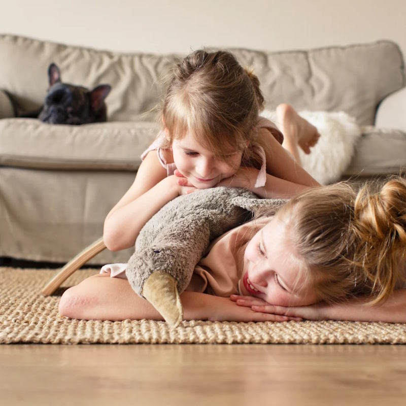 Senger | Cuddly Animal Goose Large Grey Vegan w/ removable heat/cool pack at Milk Tooth Australia