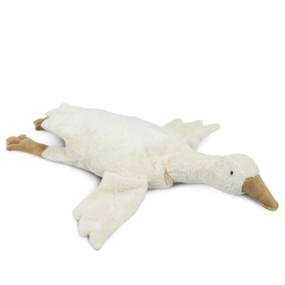 Senger | Cuddly Animal Goose Large White w/ removable heat/cool pack at Milk Tooth Australia