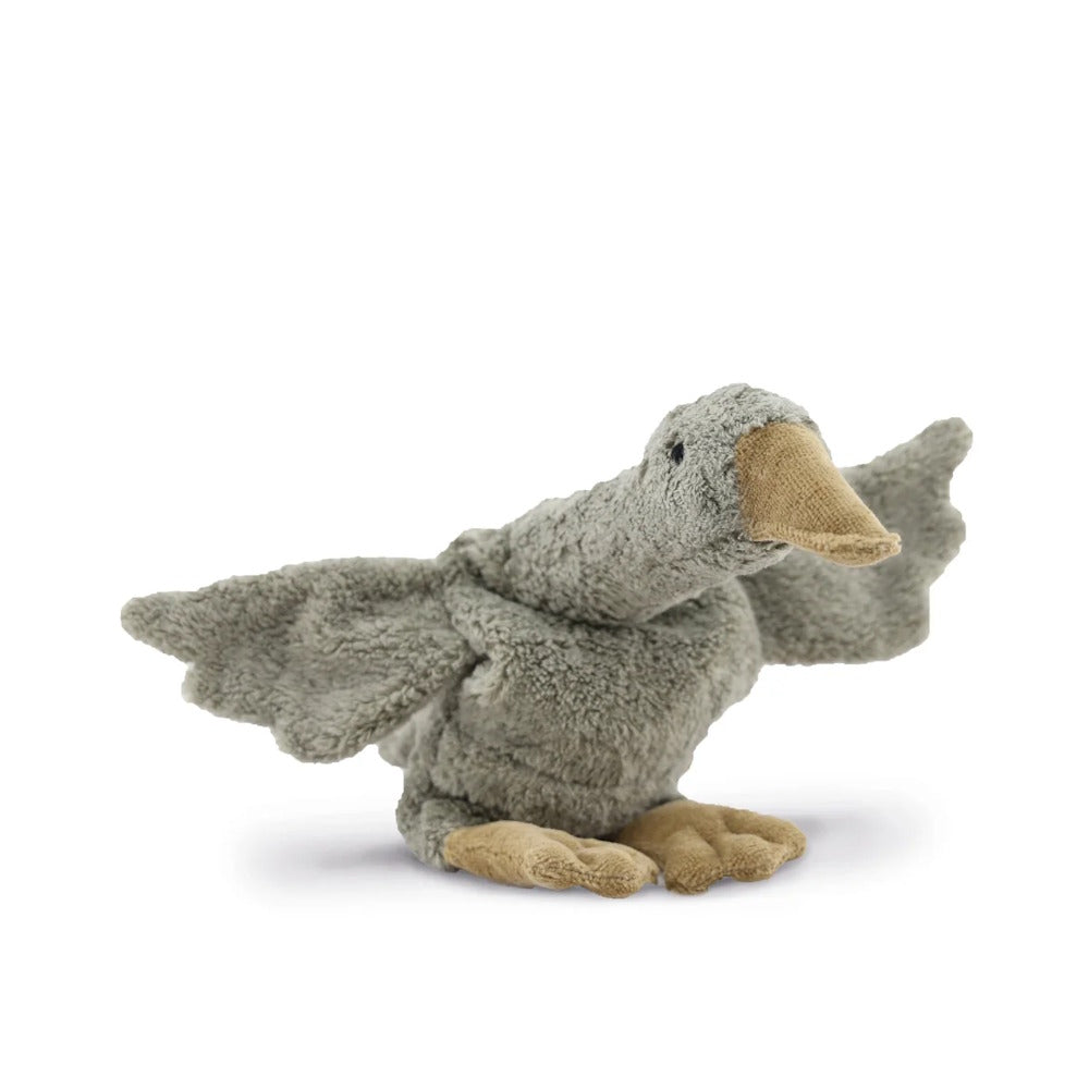 Senger | Cuddly Animal Goose Small Grey Vegan w/ removable heat/cool pack at Milk Tooth Australia