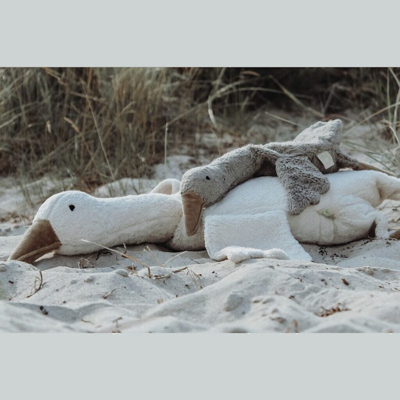 Senger | Cuddly Animal Goose Small Grey Vegan w/ removable heat/cool pack at Milk Tooth Australia