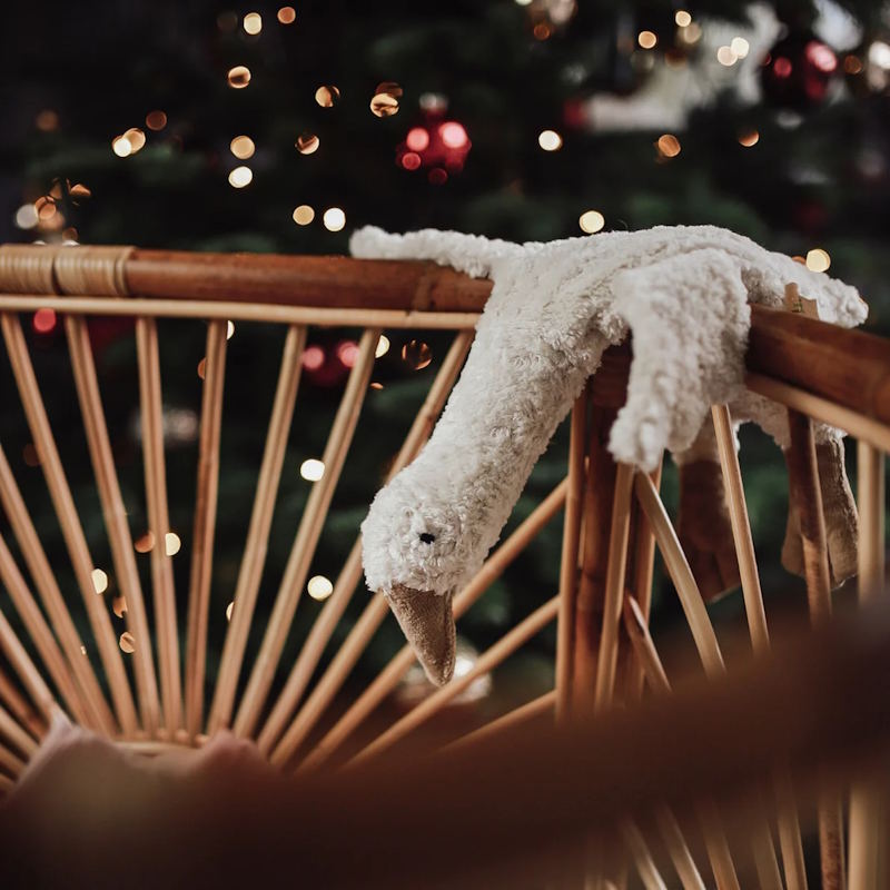 Senger | Cuddly Animal Goose Small White w/ removable heat/cool pack at Milk Tooth Australia