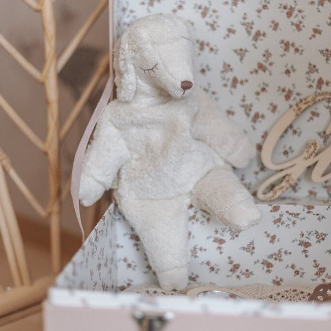 Senger | Cuddly Animal Sheep Small White w/ removable heat/cool pack at Milk Tooth Australia