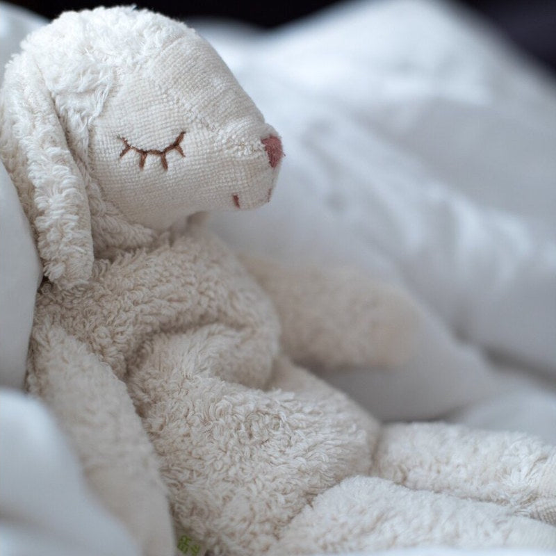 Senger | Cuddly Animal Sheep Small White w/ removable heat/cool pack at Milk Tooth Australia
